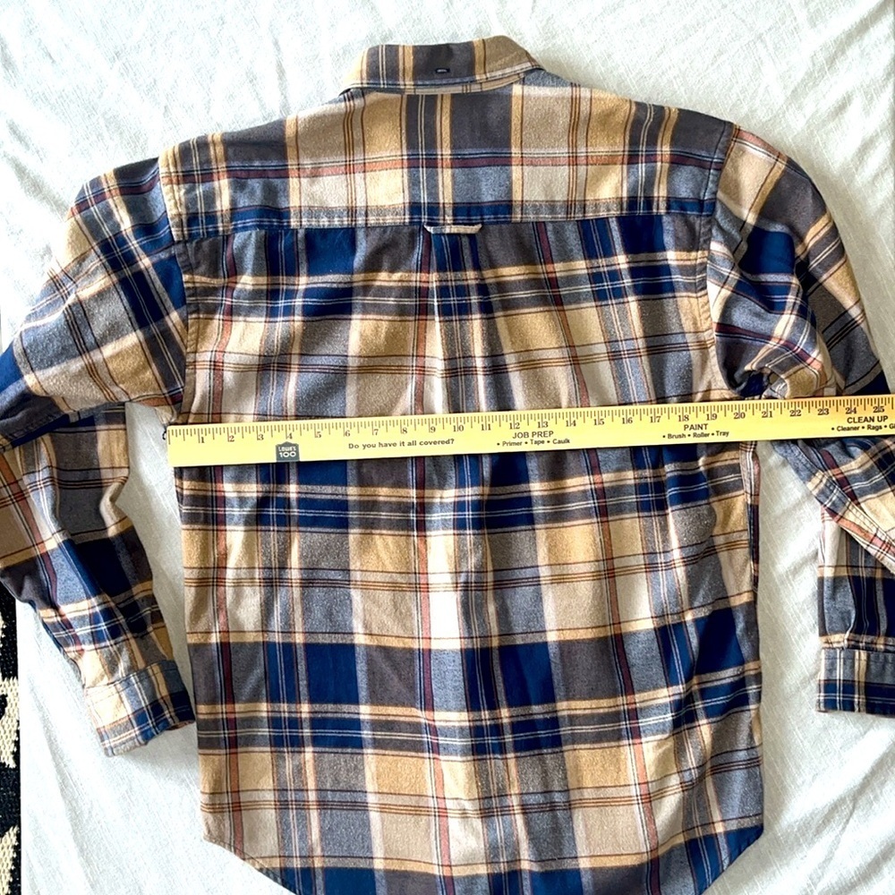 Eddie Bauer Plaid Men's Shirt in Blue and Tan - Picture 3 of 5